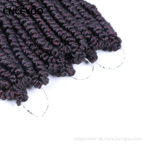 12 Inch Spring Senegalese Crochet Braids Factory Mixed Red Curly End Senegalese Twist Crochet Hair For Women